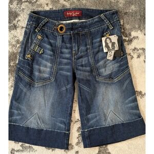 NWT Baby Phat Denim Shorts Women's Size 9 Blue Distressed‎ Vintage Y2K